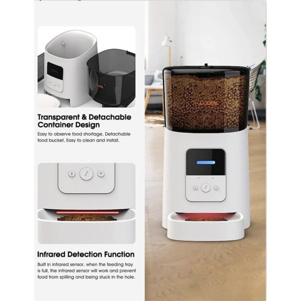 Wopet 6L Automatic Cat Dog Feeder, WI-FI enabled Smart Pet Feeder. Dispenser - Picture 6 of 6